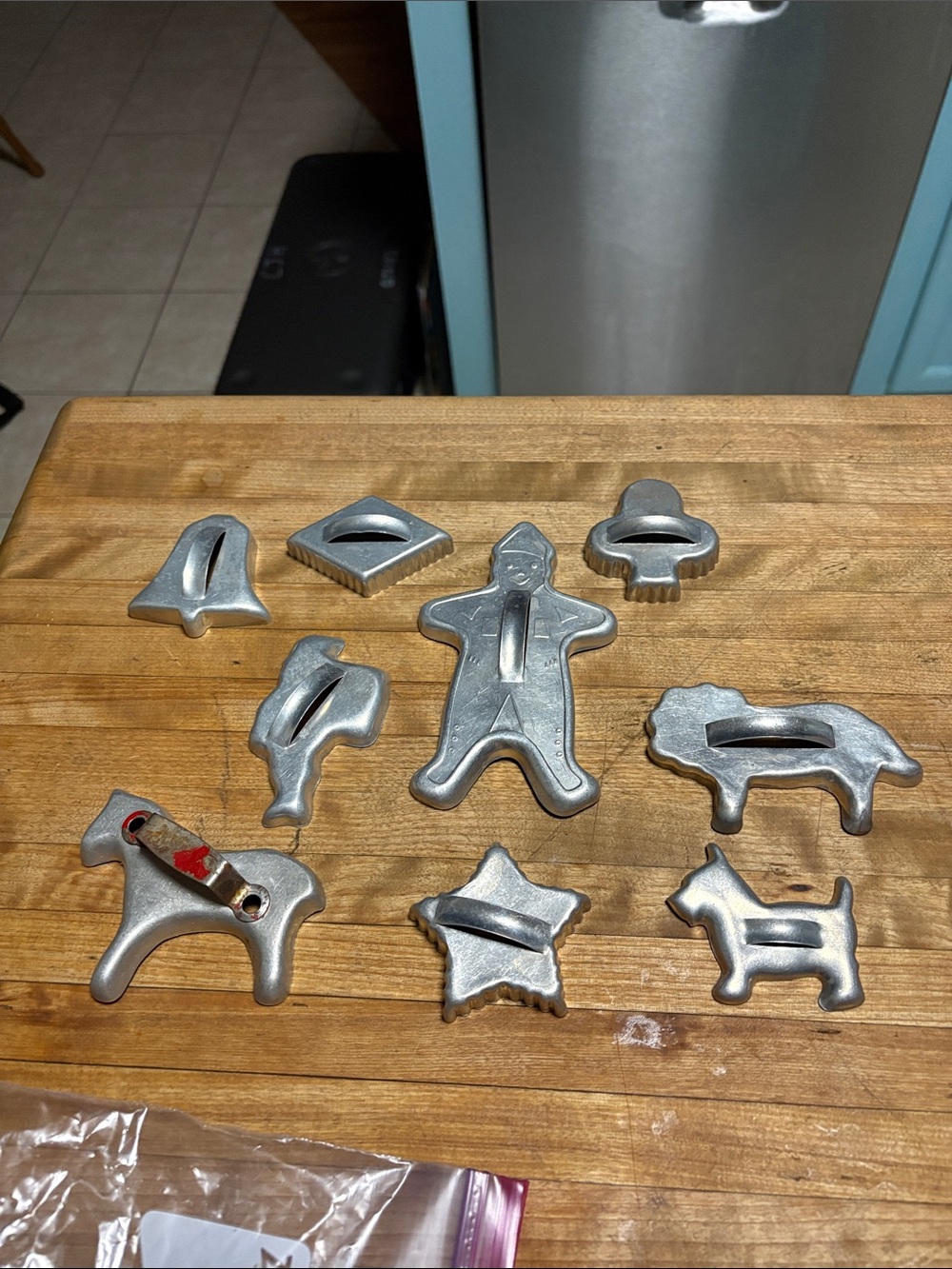 Vintage Metal Cookie Cutter Set in Silver - Assorted Shapes